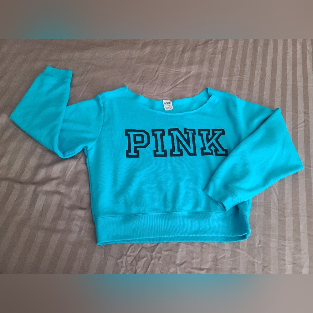 Victoria's Secret PINK wide neck crop sweatshirt